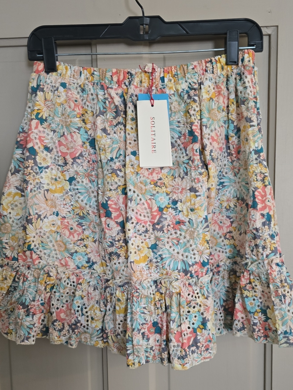 Solitaire Pastel Floral Ruffle Mini Skirt - Multi
